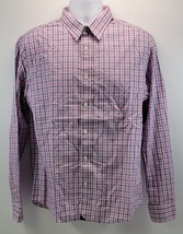 V) UNTUCKit Men Checkered Cotton Long Sleeve Button Down Slim Fit Shirt Large - £15.56 GBP