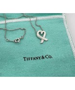 Tiffany &amp; Co .925 Sterling Silver Loving Heart Necklace Paloma Picasso 18&quot; - $343.36 CAD