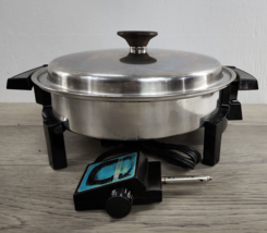 Vtg Westbend Liquid Core Automatic Stainless Steel Skillet Frying Pan - Working - £35.09 GBP