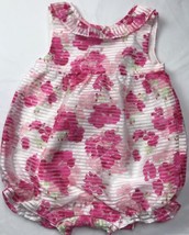 Gymboree Dress Up 12-18 Mos Romper Floral Pink White Flowers Fancy One Piece - $16.20