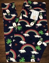 NWT LuLaRoe Tall &amp; Curvy TC “Magically You” Rainbows Shamrock St Patty Leggings - £19.78 GBP