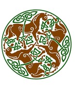 3&quot; Equine Celtic Horse Epona Decal - Black with Green, Black with Red, B... - $4.50