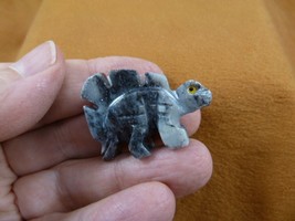 Y-DIN-ST-40 little gray Stegosaurus DINOSAUR gem SOAPSTONE I love dino f... - £7.03 GBP