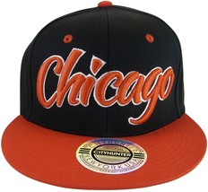 City Hunter Chicago Men's Adjustable Snapback Baseball Cap Black/Red - $14.95