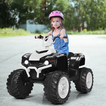 12V Kids 4-Wheeler ATV Quad Ride On Car w/ LED Lights Music USB White - £227.60 GBP