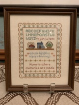 Vintage Framed Counted Cross-stitch &quot;Home is where memories are made&quot; - $14.99