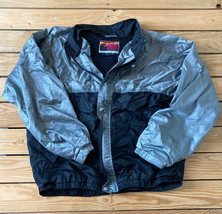 Vintage Sun Mountain Cirrus Rainsuit Men’s Full Zip Jacket Size L Black Grey K4 - £27.29 GBP