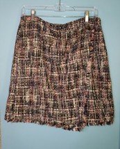Ann Taylor Loft Tweed Mini Skirt Women’s Size 8 Multicolored Lined Side ... - $15.95