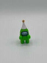 Among Us Green Crewmate Mini Figures 2&quot; White Party Hat Series 2  Toikido - £6.30 GBP