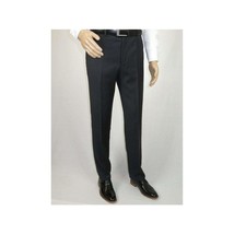 Mens MANTONI Flat Front Pants 100% Wool Super 140's Classic Fit 46306-3 Charcoal image 2