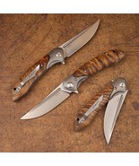 Handmade 154CM steel white shadow wood handle Folding pocket Knife EDC Tool - $2,048.23 MXN