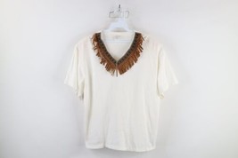 Vintage 90s Streetwear Womens One Size Boho Chic Fringed Western T-Shirt... - £29.53 GBP