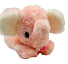 Animal Fair Pink Elephant Plush Stuffed Animal Vintage Felt Tongue 7 inch - £18.04 GBP