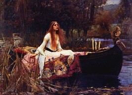 Lady of Shalott Poster Print 24x36 inches John Waterhouse Alfred Lord Tenneyson  - £24.17 GBP