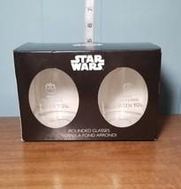 Star Wars May The Force Be With You 2 Piece Set Rounded Glasses NEW IN BOX - £5.85 GBP