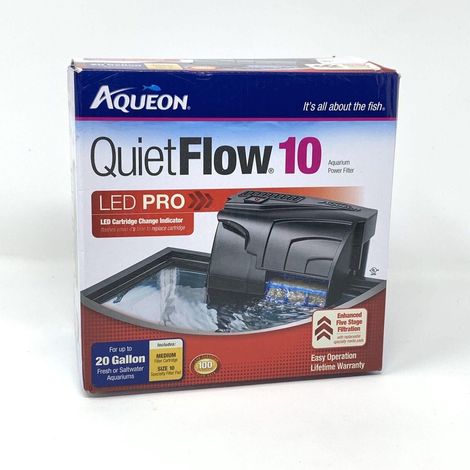 Primary image for Aqueon QuiteFlow 10 LED Pro Aquarium Filtration up to 20 Gallon Tank