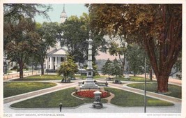 Court House Square Springfield Massachusetts 1910c Phostint postcard - £5.44 GBP