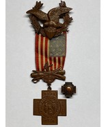 SPANISH AMERICAN WAR, VETERANS BADGE, USWV, #A1215 and LAPEL BUTTON U.S.... - $74.25