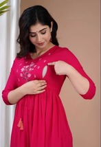 Attractive Pregnant / Maternity Women Kurti Gown Suit Easy baby Feeding Dress - £30.18 GBP