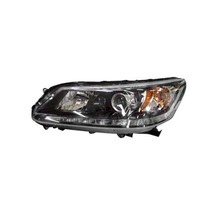 Headlight For 13-15 Honda Accord Left Side Halogen Clear Lens Black Housing-CAPA - £315.16 GBP
