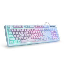 Gaming Keyboard Usb Wired With Rainbow Led Backlit, Quiet Floating Keys,... - $42.99