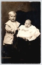 RPPC Edwardian Children Brothers Lyle And Harold Wade Studio Photo Postcard V26 - £7.15 GBP