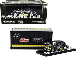 Volkswagen Beetle &quot;Mooneyes&quot; Black with Yellow Stripes with Container Case &quot;Col - £28.36 GBP