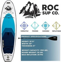 Inflatable Stand up Paddle Boards 10 Ft 6 in with Premium SUP Paddle Board Acces - $218.49