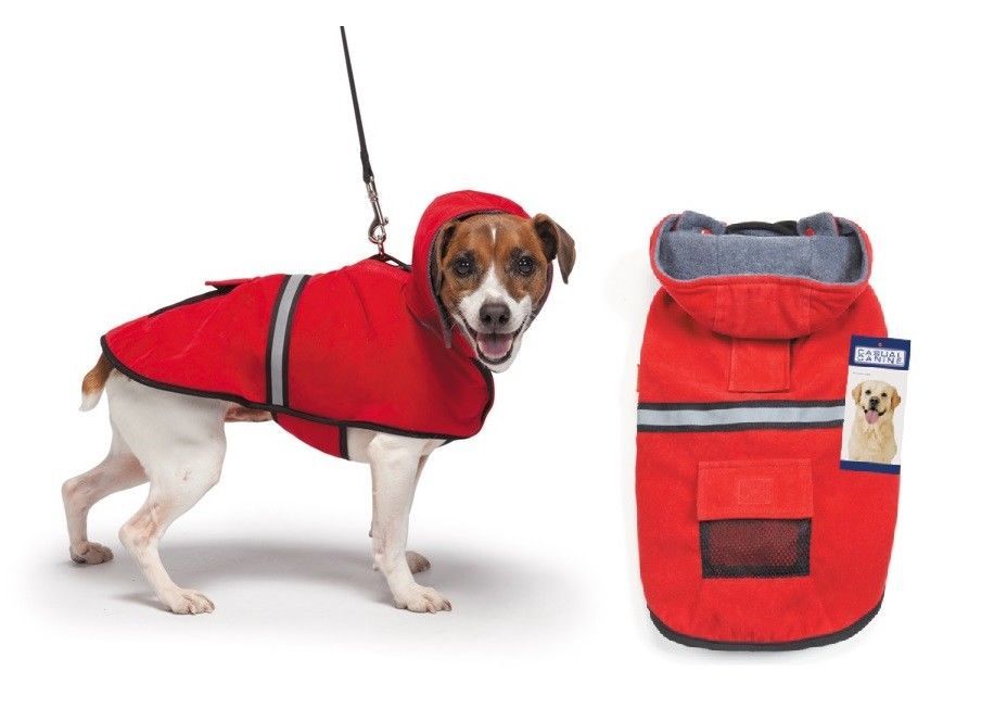 Reflective Hooded Dog Coat - Red Functional Safety Sport Jackets Choose Size