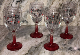You Had Me At Merlot-Set Of 4 Cristar 10oz Water/Wine Red Stemmed Goblet Glasses - £46.42 GBP