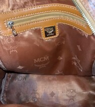 Authentic MCM Stark Studded Backpack Cognac Visetos Medium Brown image 8