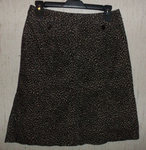 New Womens Talbots Petites Leopard Print Pinwale Corduroy Skirt Size 8P - £19.91 GBP