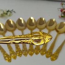 10X Tbsp Hampton Silversmiths "Versailles" Flatware Gold-plated Table Sp... - $24.98