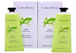 Crabtree &amp; Evelyn Lily Hand Therapy Cream 7oz (2x3.5oz) Full Size Sealed - £20.55 GBP