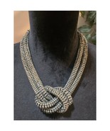 Women&#39;s Silver Tone Multi-Chain Layered Necklace Statement Fashion Jewel... - $732.12 MXN