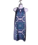 CREMIEUX Size 2 Sleeveless High Neck Paisley Print Dress Lined Blue Dry ... - £13.19 GBP