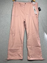 Y2K 90S Drawstring Cargo Utility Straight Leg Pants Womens Plus 3X Pink  - £30.06 GBP