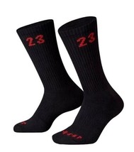 Nike Jordan Essential Crew 3 Pack Men Sock Black DA5718-011 Dri-Fit Sz ... - $24.00