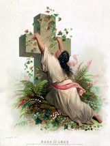 13991.Decor Poster.Room interior wall art.Woman holds to Cross.Christian Bible - £12.98 GBP+