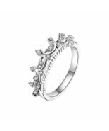 Fashion Princess Silver Plated Rhinestone Women Crown Ring Royal Wedding... - £7.69 GBP+