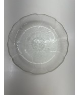 Arcoroc Clear Glass Serving Platter 8&quot; Fleur Torte Plate Salad Plate - £14.84 GBP