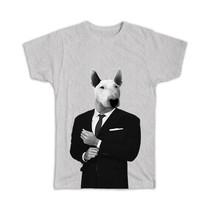 Bull Terrier Suit : Gift T-Shirt Funny Boss Work Dog Mafia Mob Pitbull - £14.22 GBP