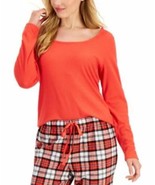 MSRP $17 Jenni Solid Long-Sleeve Pajama Top Red Size Medium - $11.88