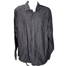 UNTUCKit Chambray Dress Shirt  Men XXL Tall Regular Dark Blue Long Sleev... - $26.72
