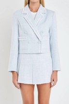 English Factory tweed double breasted blazer in Blue - size L - $162.36