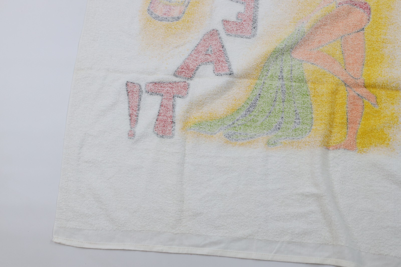Vintage 80s 90s If At First You Don't Succeed Cheat Card Poker Pinup Girl Towel Item image 12