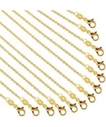 50 Cable Chain Necklaces Gold Plated Link Chains Jewelry Wholesale 24&quot; Bulk - $50.24 CAD