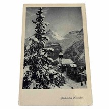 Antique Switzerland Snow Covered Zurich Christmas Happy New Year postcard - £4.79 GBP