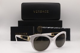 New Versace Mod. 4389 314/3 White GOLD/BROWN Lens Authent Frame Sunglasses 55-20 - $184.66