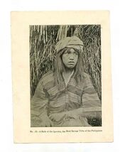 Belle of the The Most Savage Tribe in the Philippines Islands 1900 Photo... - $17.82